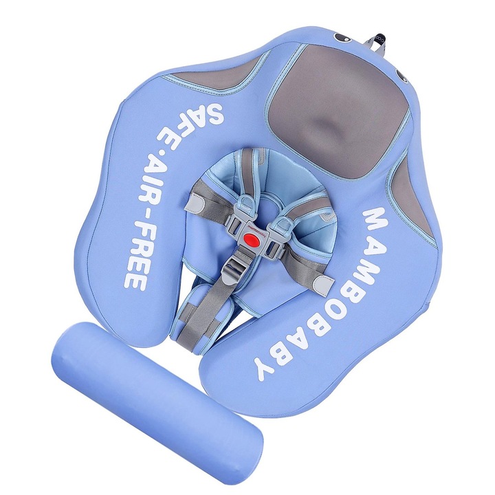 Надуваем плувен пръстен за бебета, с поплавък, за басейн, 3-24 месеца, светлосин