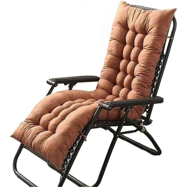 Perna decorativa pentru mobilier de gradina, 125x48x8cm, maro, material poliester, design antiderapant