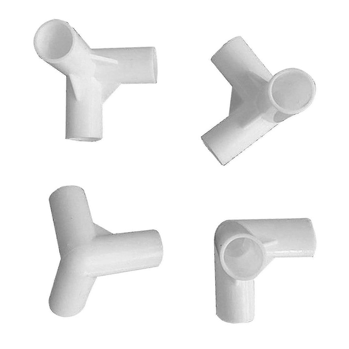Комплект от 4 PVC ъглови конектора за палатка, 25x19 мм