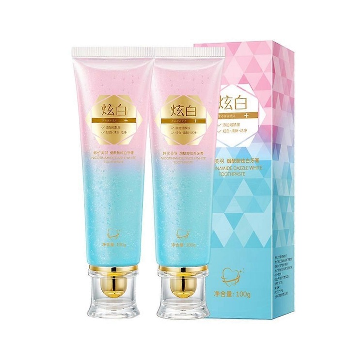 Niacinamid fogkrém, 100g, friss menta, 2 darabos készlet