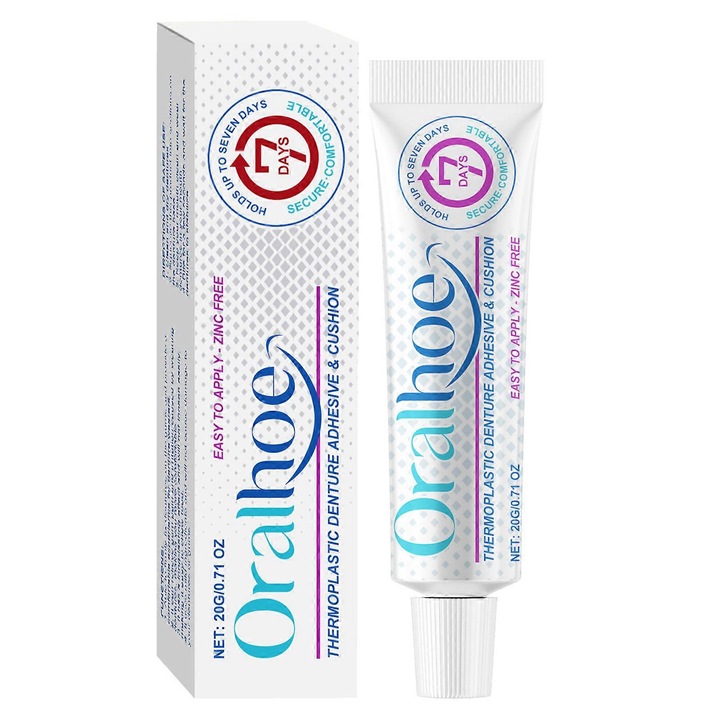 Adeziv termoplastic pentru proteze dentare, Oralhoe, 20g, fara zinc, rezistent la apa