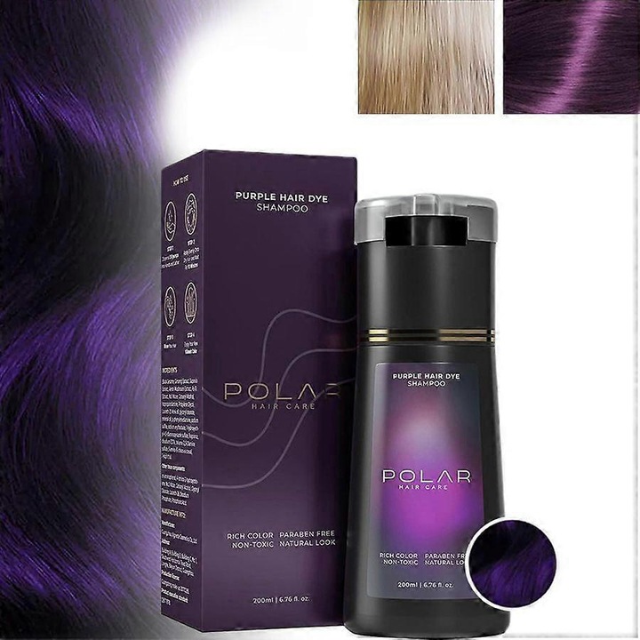 Sampon vopsea pentru par, Dye For Coverage And Purple, 10 minute, ingrediente naturale, 250ml