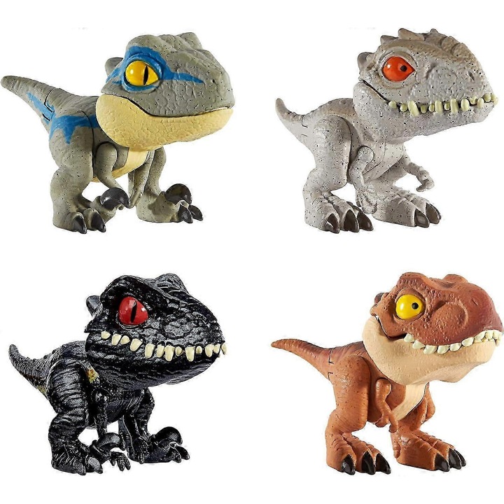 Figurine colectionabile Jurassic World Snap Squad, set de 4, multicolor, mici