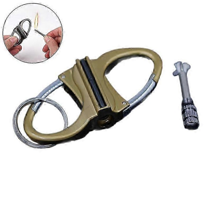 Bricheta permanenta cu breloc, reutilizabila, compacta, rezistenta la vant, aurie