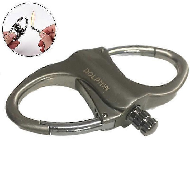 Bricheta permanenta cu breloc, reutilizabila, compacta, rezistenta la vant, argintie