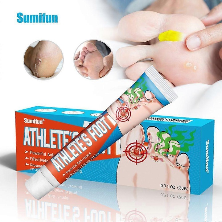 Tratament pentru piciorul atletului, crema antifungica, 2 bucati, usor de utilizat, textura usoara, hidratare profunda