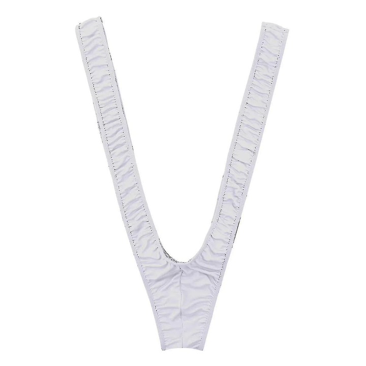 Bikini borat barbati, alb, marime unica, material elastic si moale