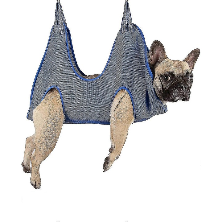 Ham pentru ingrijirea cainilor, material respirabil, albastru/ gri