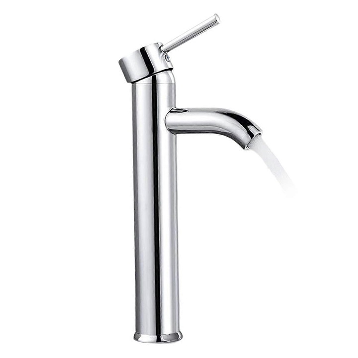 Mosogatóhoz való szaniter csaptelep, magas keverőcsap, króm felülettel, víztakarékos, beépítési méret: 32x50 mm