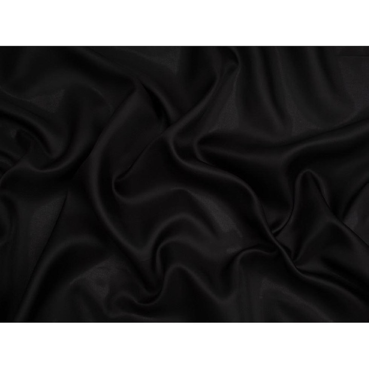 Material textil Cupro Bemberg, negru, 140cm, 57gsm