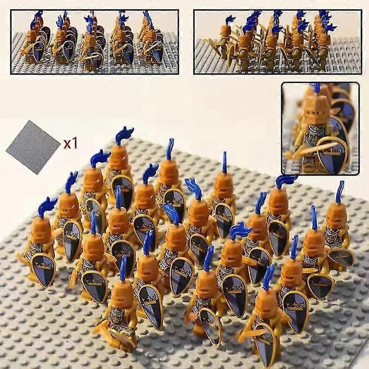 Set figurine soldati medievali, 21 piese, blocuri de asamblare, 4.5cm, multicolor