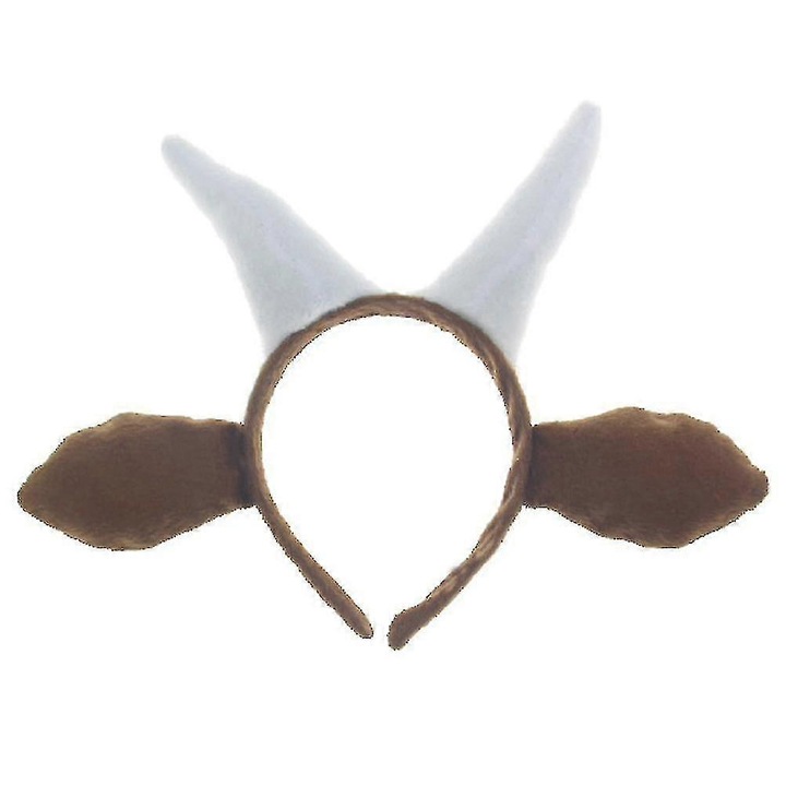 Banda de cap pentru copii, design capra, material plus scurt, 23x28x2cm