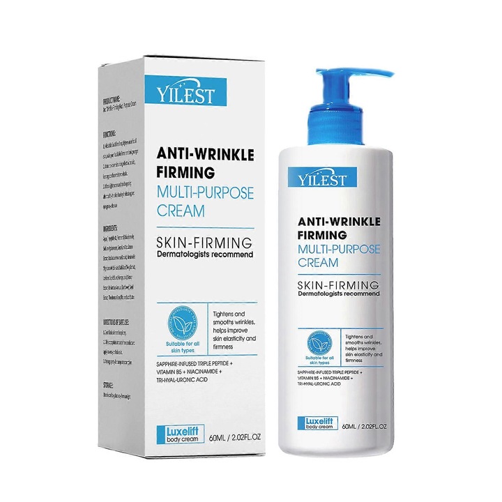 Крем за лице против бръчки и стягане, Yilest, 2 броя, подобрява еластичността на кожата