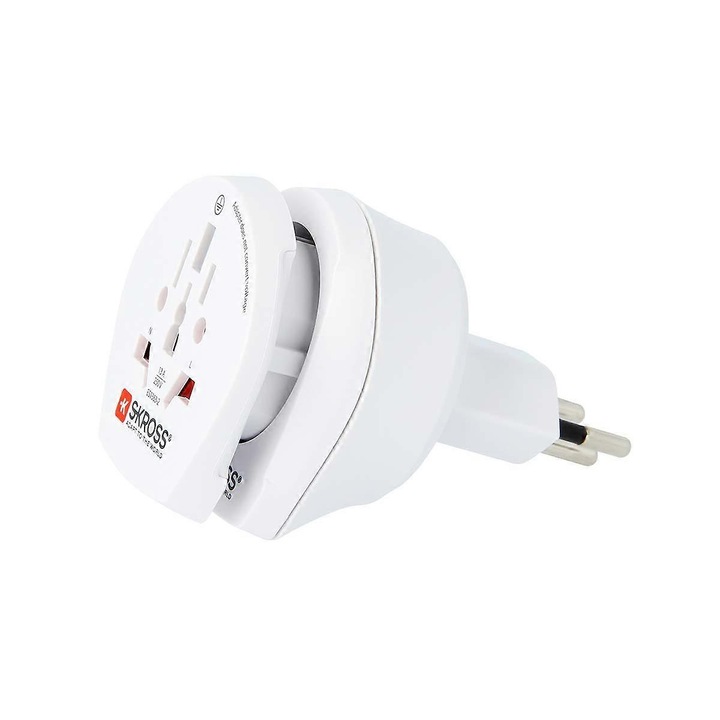 Adaptor de calatorie 2-in-1, 13A, pentru prize standard, compatibil in Europa