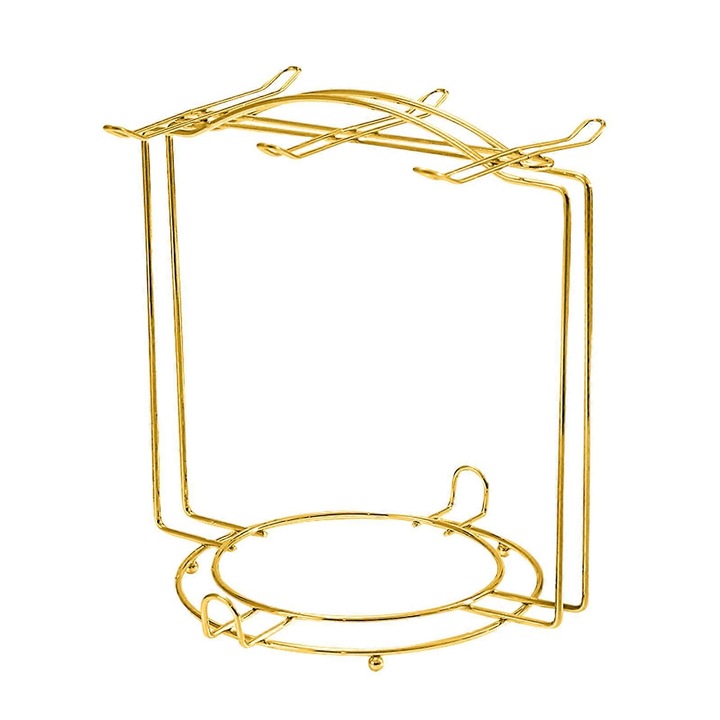 Suport pentru cani si farfurii, metal, 20cm, auriu, set 1 buc.