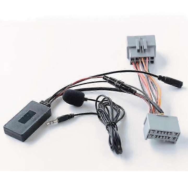 Adaptor Bluetooth 5.0 pentru masina cu Aux, Compatibil cu Volvo C30, C70, S40, S60, S80, V50, V70, XC70, XC90, Negru/Argintiu