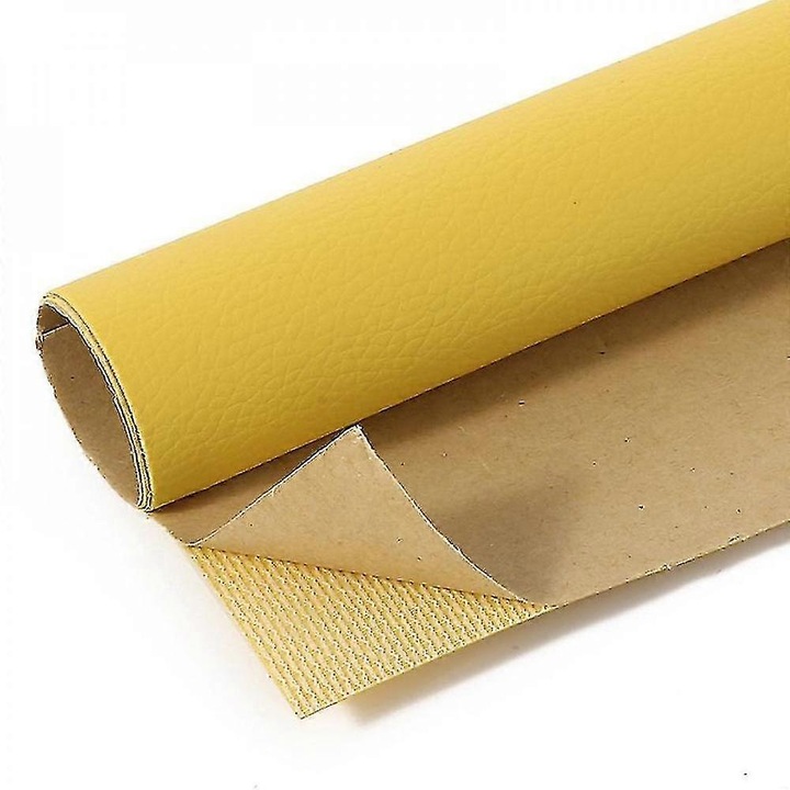 Petic autocolant pentru repararea pielii, 25x30cm, galben