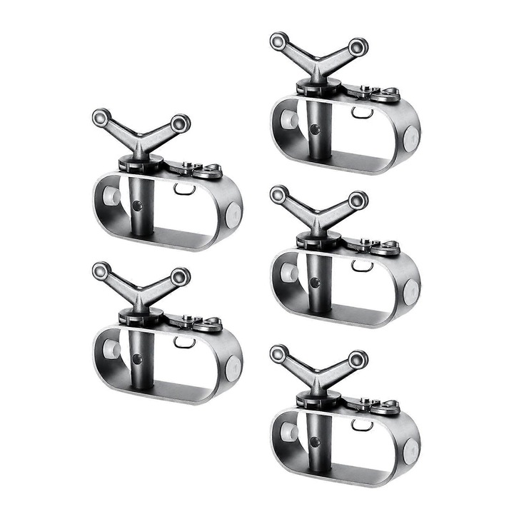 Set cablu otel 30m si 5 trolii pentru piscine, aluminiu, 8x2x6.4cm