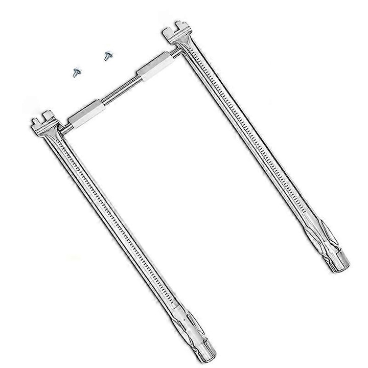 Arzator de gratar din otel inoxidabil, set 2 arzatoare principale + 1 arzator de legatura, pentru Spirit I & II 200, argintiu, 18x10.5inch