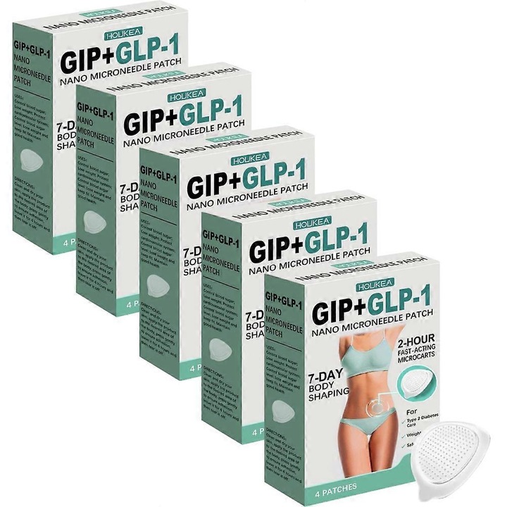 Plasturi cu microace pentru slabit, HOUKEA, 5 x 4 bucati, design invizibil, utilizare zilnica