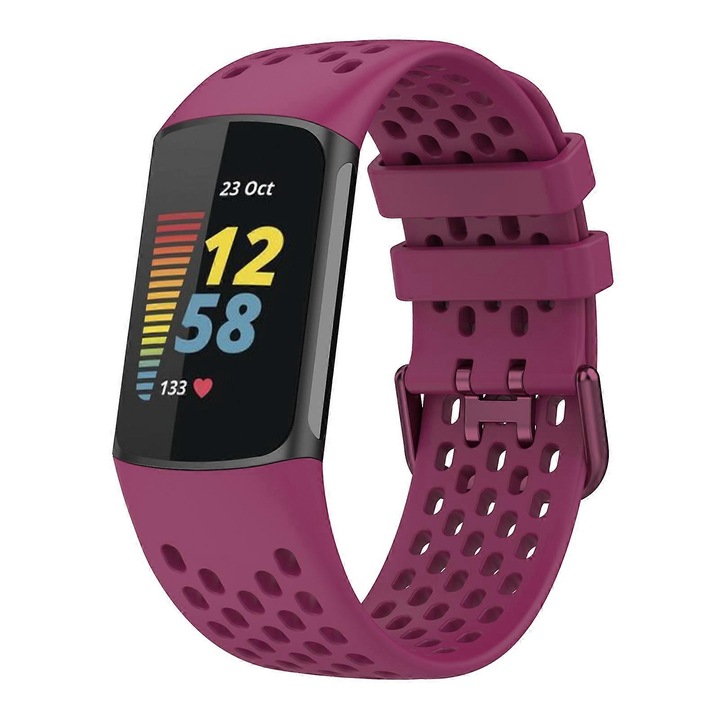 Силиконова спортна каишка за Fitbit Charge 5, лилава