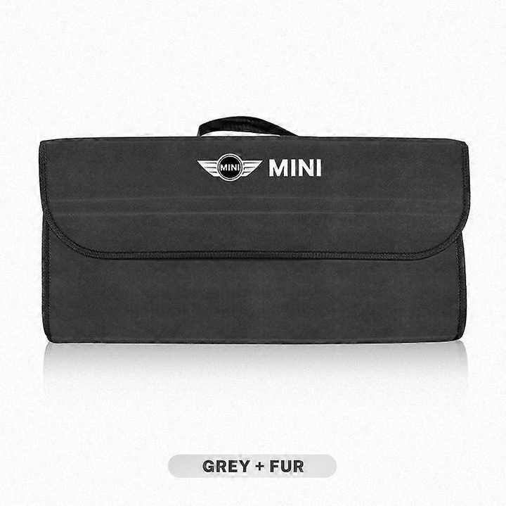 Autós csomagtartó rendező, Mini Cooper, összecsukható kialakítás, fekete, 50x14,5x23cm