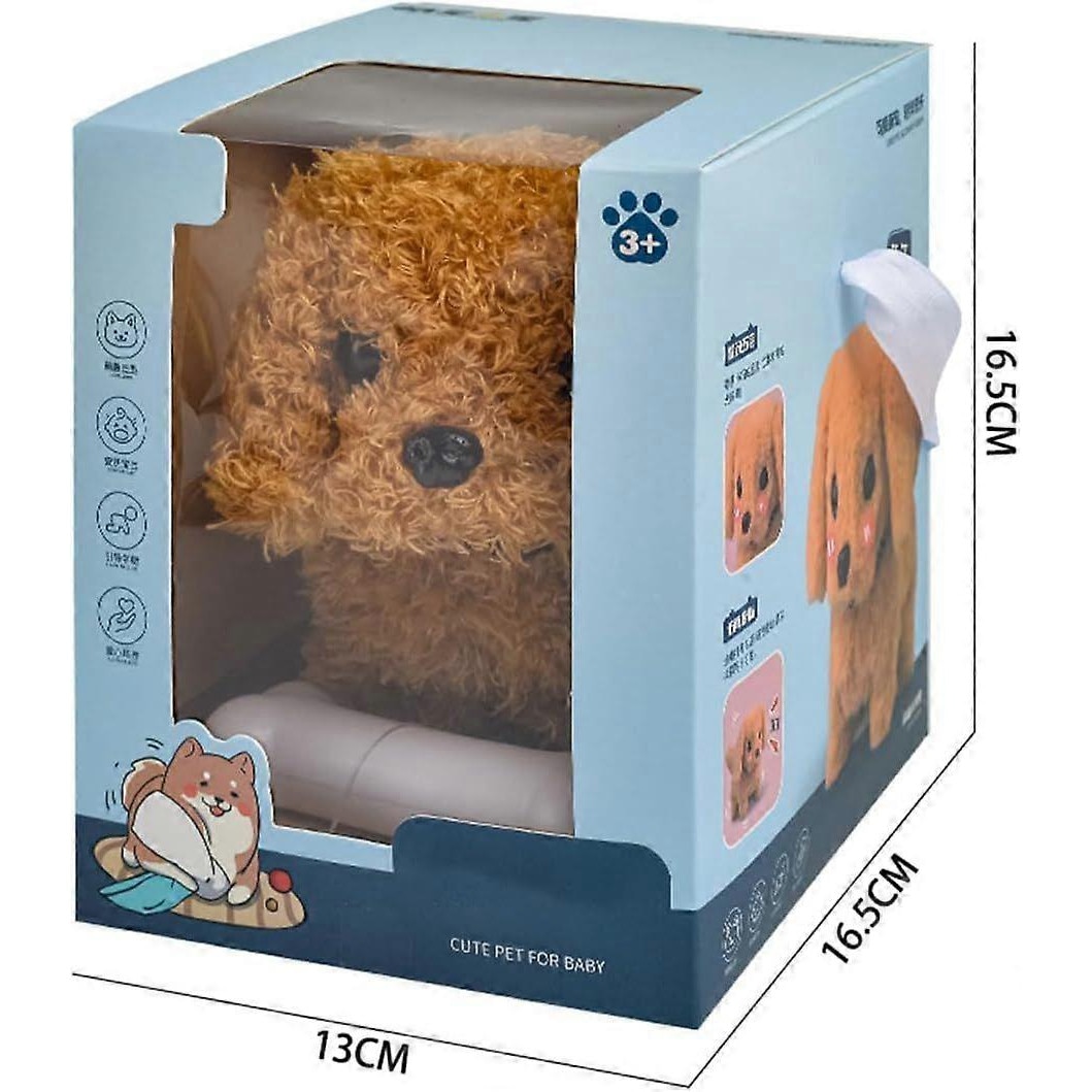 Puppy robot interactiv, jucarie din plus, alb, dimensiune compacta