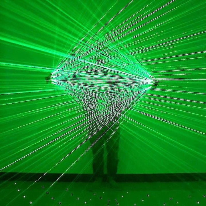 Sportkesztyű, Laser Glow, zöld, mindkét kézen 1 fejjel (100 sugár) és mindkét kézen 2 fejjel (200 sugár)