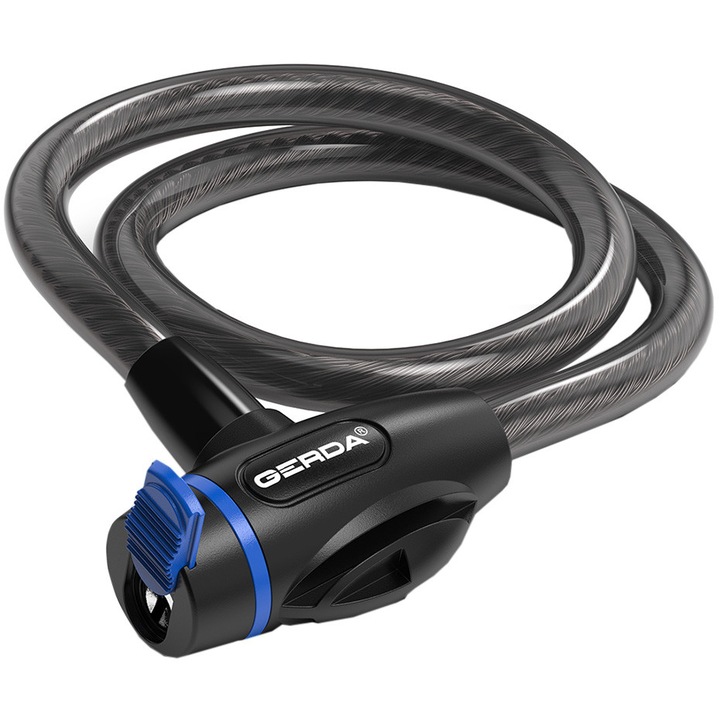 Zavor bicicleta Gerda, 65cm, 12mm, negru, set cu 2 chei