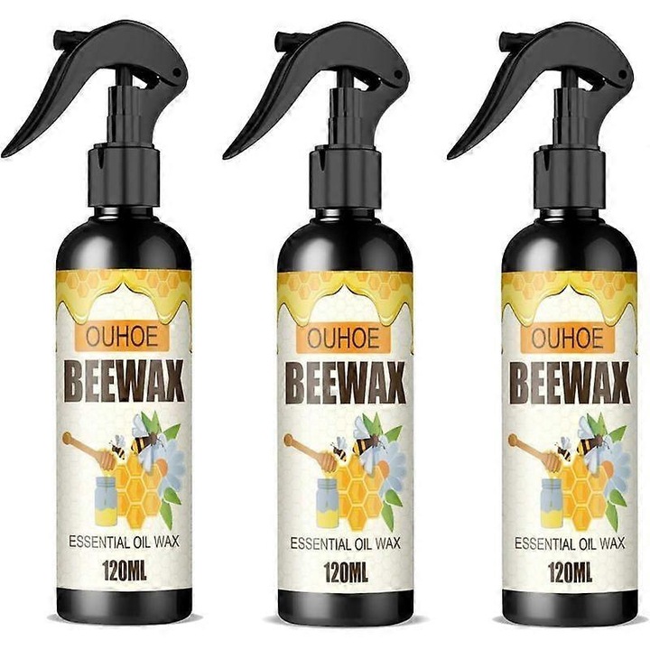 Spray cu ceara de albine pentru ingrijirea mobilei, 120ml, 3 bucati