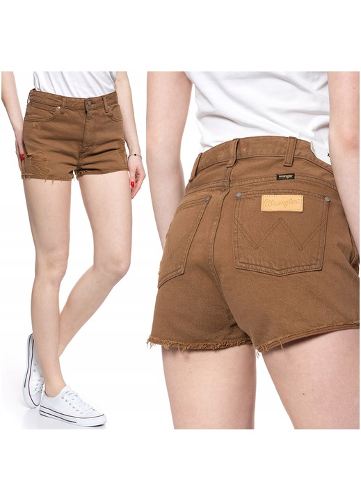 Pantaloni scurti Dama, Wrangler, Bumbac, Regular Fit, Maro, Maro cafeniu