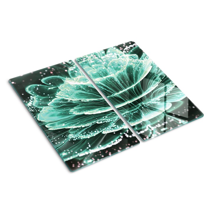 Tocatoare de bucatarie, Tulup, Floare Fractala, Negru, 2x30x52 cm, 010010520010000049844