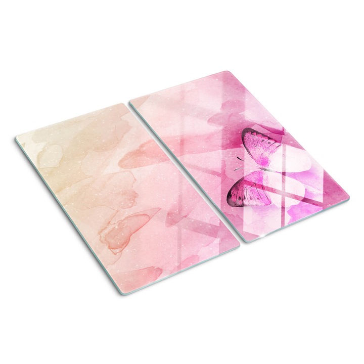 Tocatoare de bucatarie, Tulup, Acuarela Fluture, Roz, 2x30x52 cm, 010010520010000034763