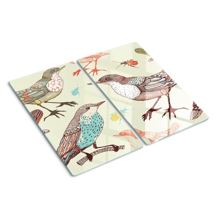 Tocatoare de bucatarie, Tulup, Pasari si gandaci, Negru, 2x30x52 cm, 010010520010000049731