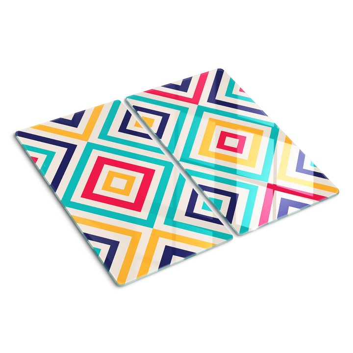 Tocatoare de bucatarie, Tulup, Model geometric, Albastru, 2x30x52 cm, 010010520010000049897