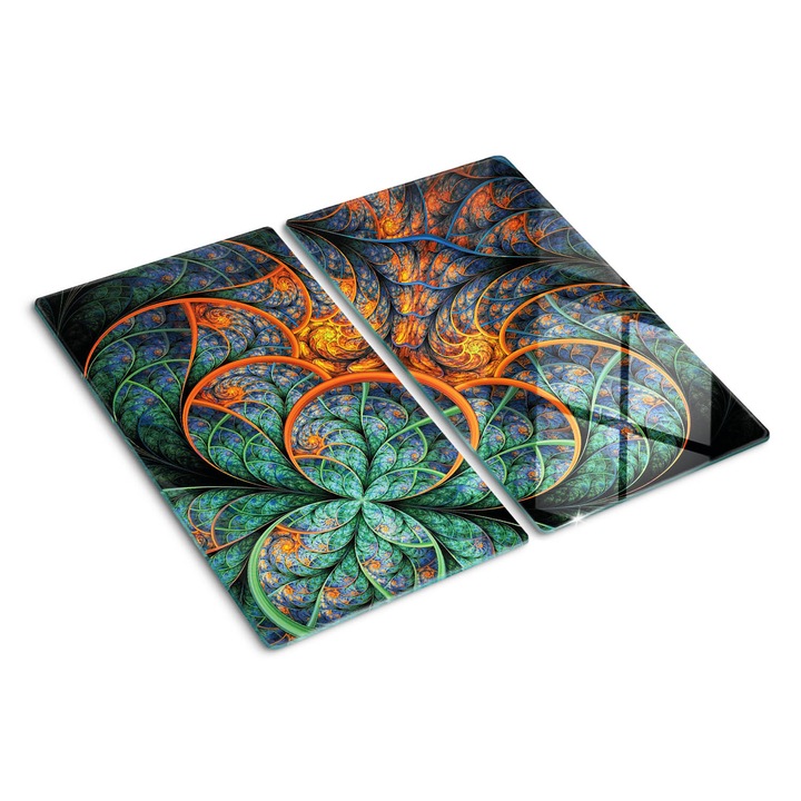 Tocatoare de bucatarie, Tulup, Floare Fractala, Negru, 2x30x52 cm, 010010520010000049847