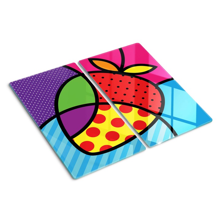 Tocatoare de bucatarie, Tulup, Pop Art cu capsuni, Negru, 2x30x52 cm, 010010520010000050014