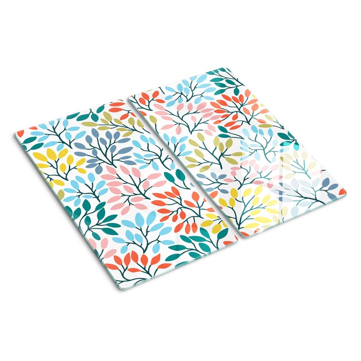 Tocatoare de bucatarie, Tulup, Frunze si crengute, Albastru, 2x30x52 cm, 010010520010000049987