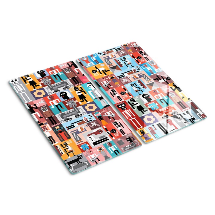 Tocatoare de bucatarie, Tulup, Oameni si roboti, Rosu, 2x30x52 cm, 010010520010000049903