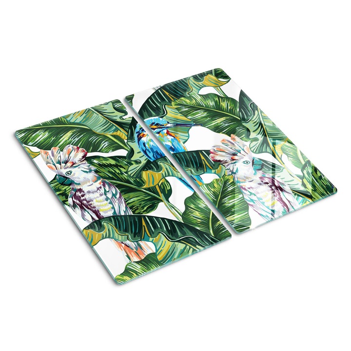 Tocatoare de bucatarie, Tulup, Model tropical, Verde, 2x30x52 cm, 010010520010000050013