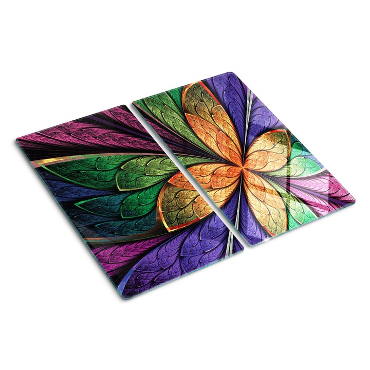 Tocatoare de bucatarie, Tulup, Floare Fractala, Negru, 2x30x52 cm, 010010520010000049949