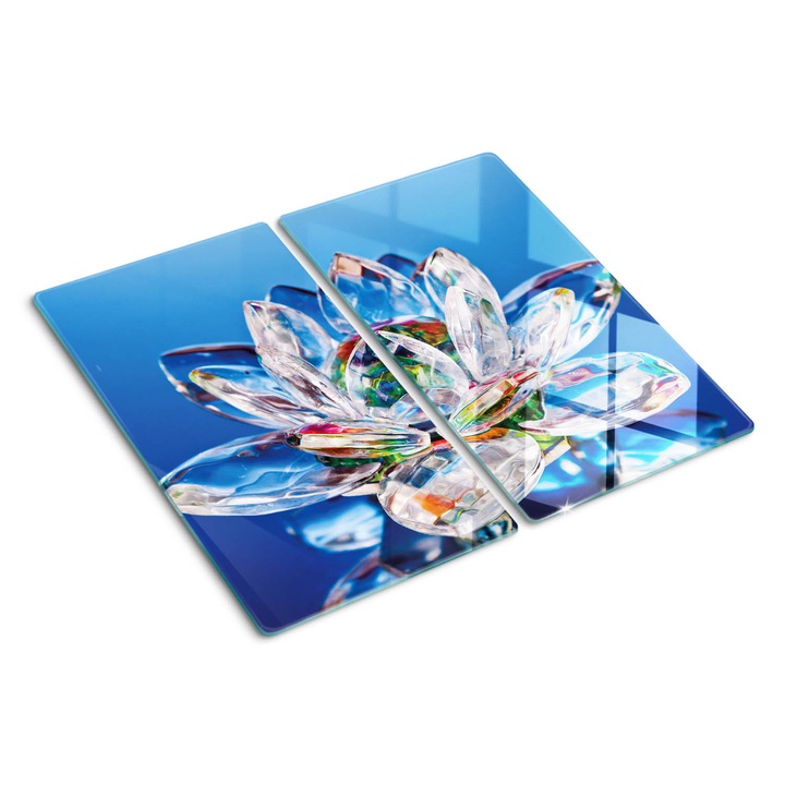 Tocatoare de bucatarie, Tulup, Floare de Lotus, Albastru, 2x30x52 cm, 010010520010000035321