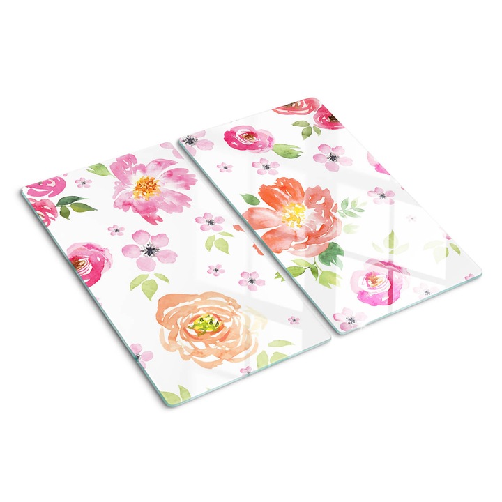 Tocatoare de bucatarie, Tulup, Acuarela Flori, Roz, 2x30x52 cm, 010010520010000030754