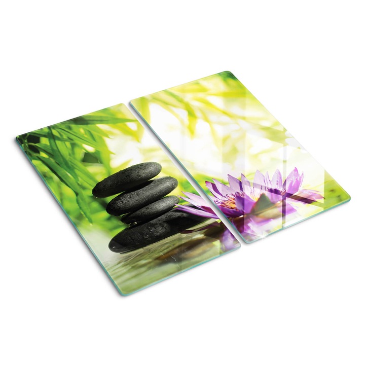 Tocatoare de bucatarie, Tulup, Lotus si Piatra Zen, Verde, 2x30x52 cm, 010010520010000034121