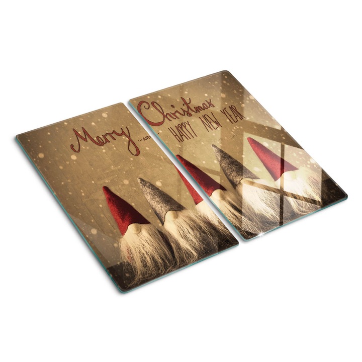 Tocatoare de bucatarie, Tulup, Craciun fericit, Negru, 2x30x52 cm, 010010520010000050116