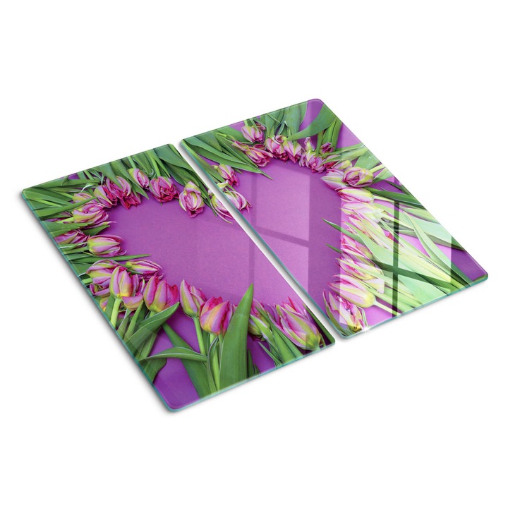 Tocatoare de bucatarie, Tulup, Inima de lalele, Roz, 2x30x52 cm, 010010520010000050094