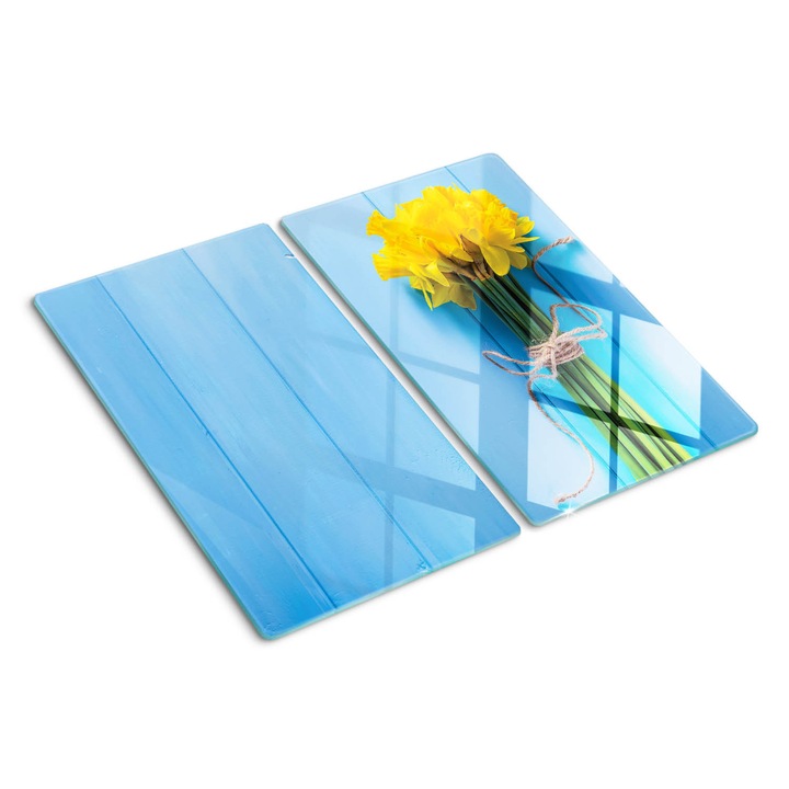 Tocatoare de bucatarie, Tulup, Buchet de narcise, Albastru, 2x30x52 cm, 010010520010000050294