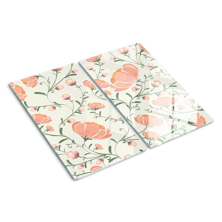 Tocatoare de bucatarie, Tulup, Flori, Rosu, 2x30x52 cm, 010010520010000050247