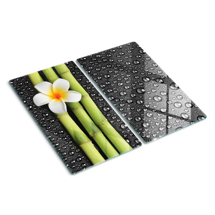 Tocatoare de bucatarie, Tulup, floare de frangipani, Negru, 2x30x52 cm, 010010520010000035122