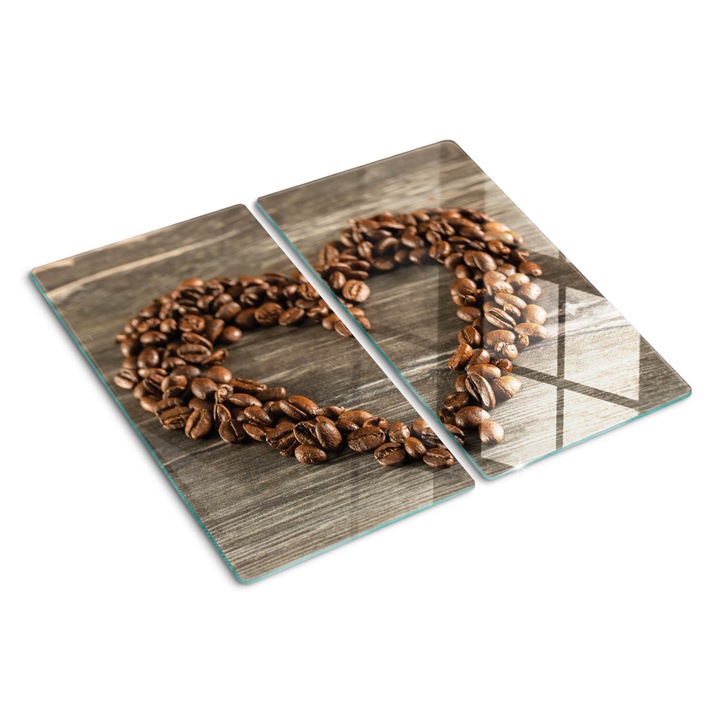 Tocatoare de bucatarie, Tulup, Inima boabe de cafea, Negru, 2x30x52 cm, 010010520010000050418